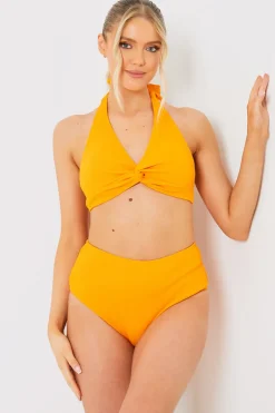 Control Textured High Waist Bikini Bottoms