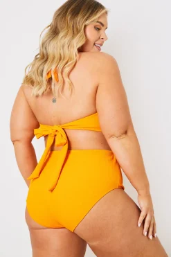 Control Textured High Waist Bikini Bottoms