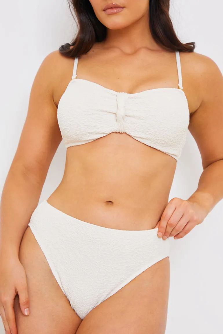 Control Textured High Waist Bikini Bottoms