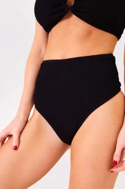 Controlled Textured Crinkle High Waisted Bikini Bottoms