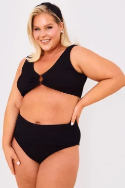 Controlled Textured Crinkle High Waisted Bikini Bottoms