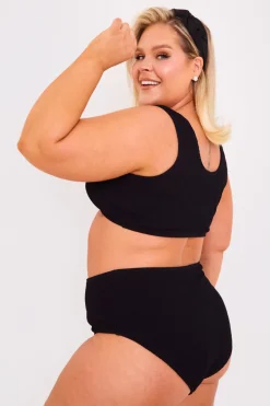 Controlled Textured Crinkle High Waisted Bikini Bottoms