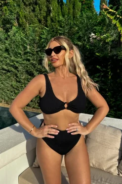 Controlled Textured Crinkle High Waisted Bikini Bottoms