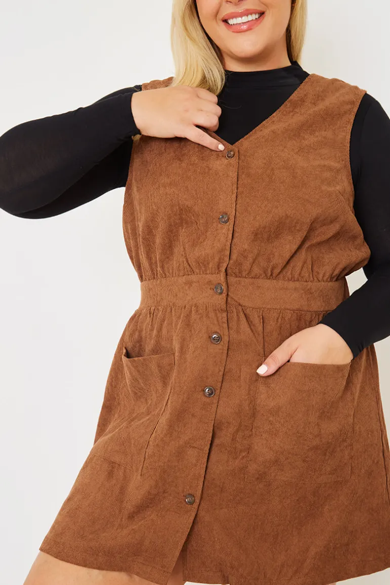 Corduroy Pinafore Dress