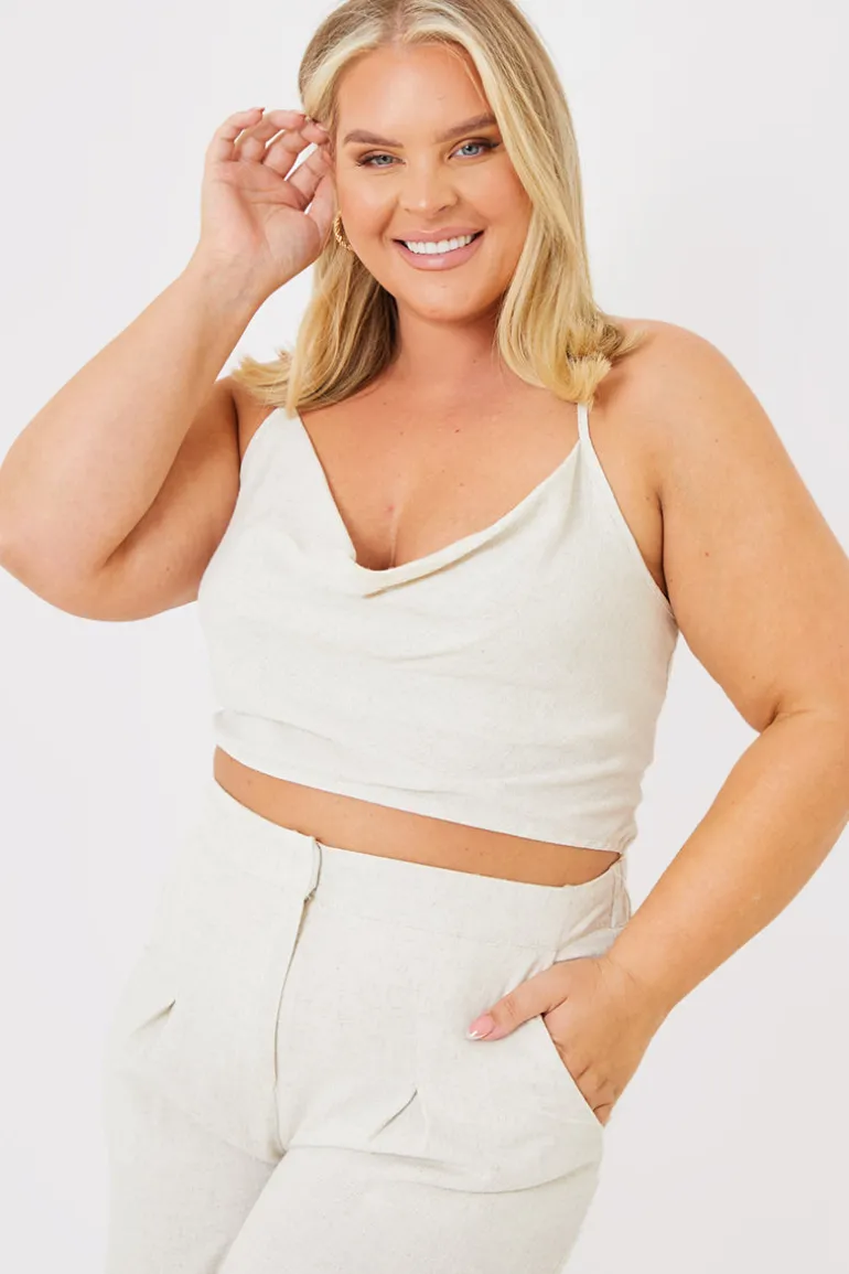 Cowl Cross Back Crop Top