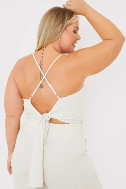 Cowl Cross Back Crop Top
