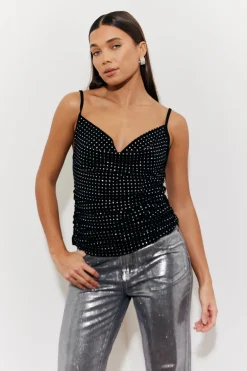 Cowl Neck Hotfix Camisole Top