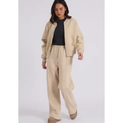 Cream Bomber and Wide Leg Jogger Set