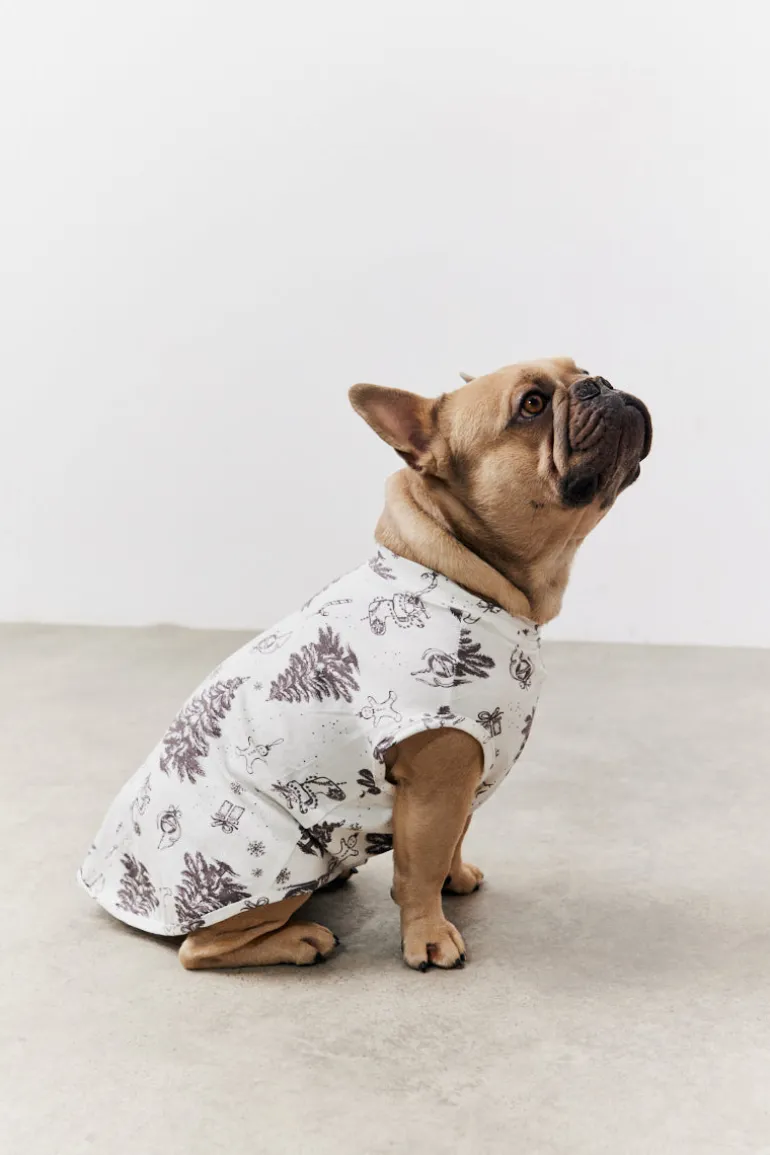 Cream Christmas Tree Matching Dog Coat