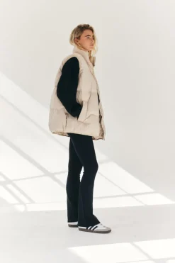 Cream Oversized Puffer Gilet