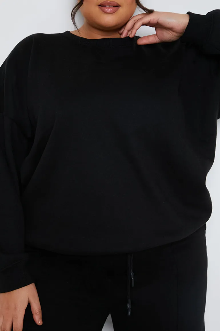 Crew Neck Fleecback Sweater