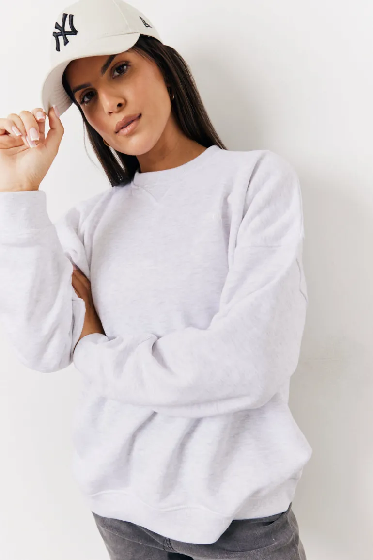 Crew Neck Fleeceback Sweater
