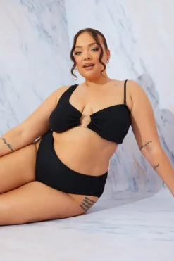 Crinkle High Leg Bikini Bottoms