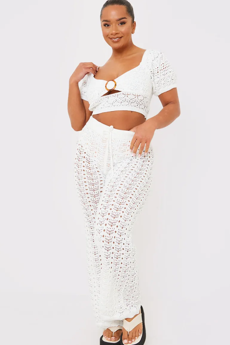 Crochet Puff Sleeve Crop Top