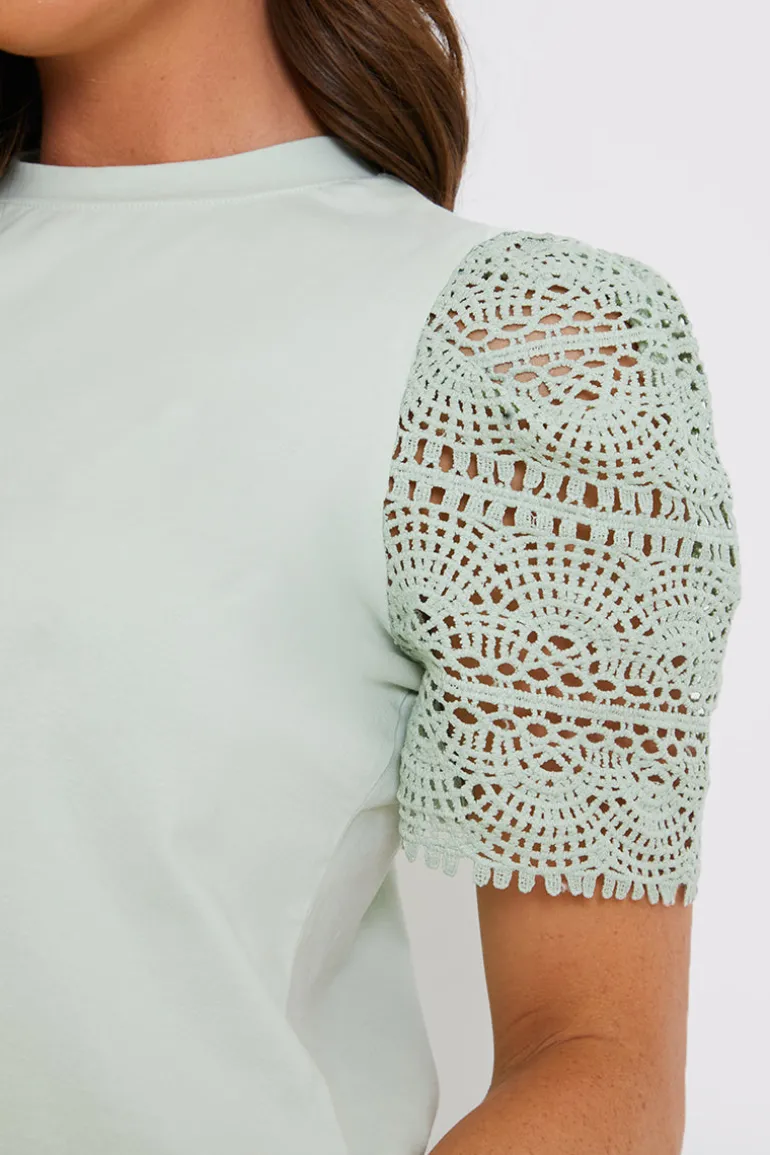 Crochet Sleeve T-Shirt