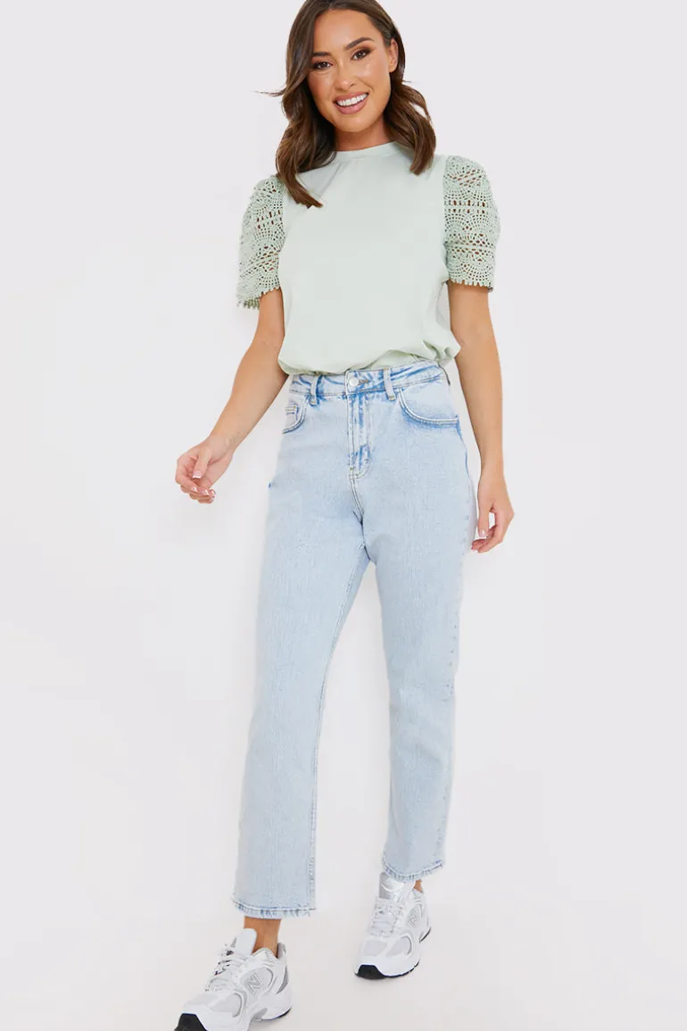 Crochet Sleeve T-Shirt