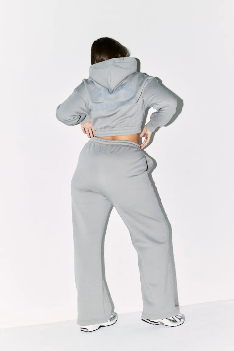 Cropped Drawstring Co-Ord Hoodie