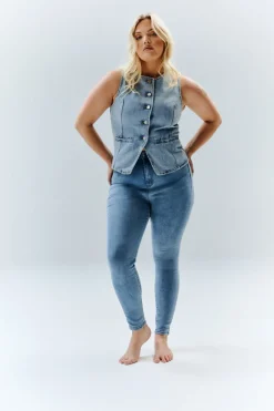 Denim Crew Neck Waistcoat
