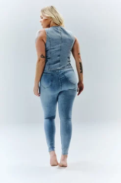Denim Crew Neck Waistcoat