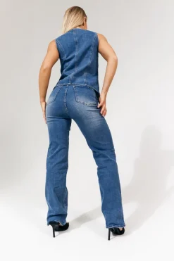 Denim Crew Neck Waistcoat