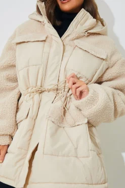Detachable Hood Borg Puffer Coat