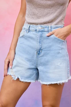 Distressed Denim Shorts
