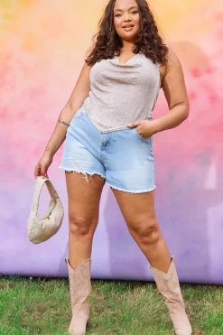 Distressed Denim Shorts