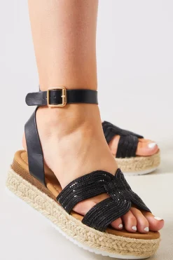 Embellished Flatform Espadrille Wedges