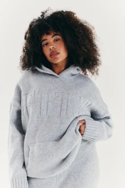 FITS Embossed Knitted Co-Ord Hoodie