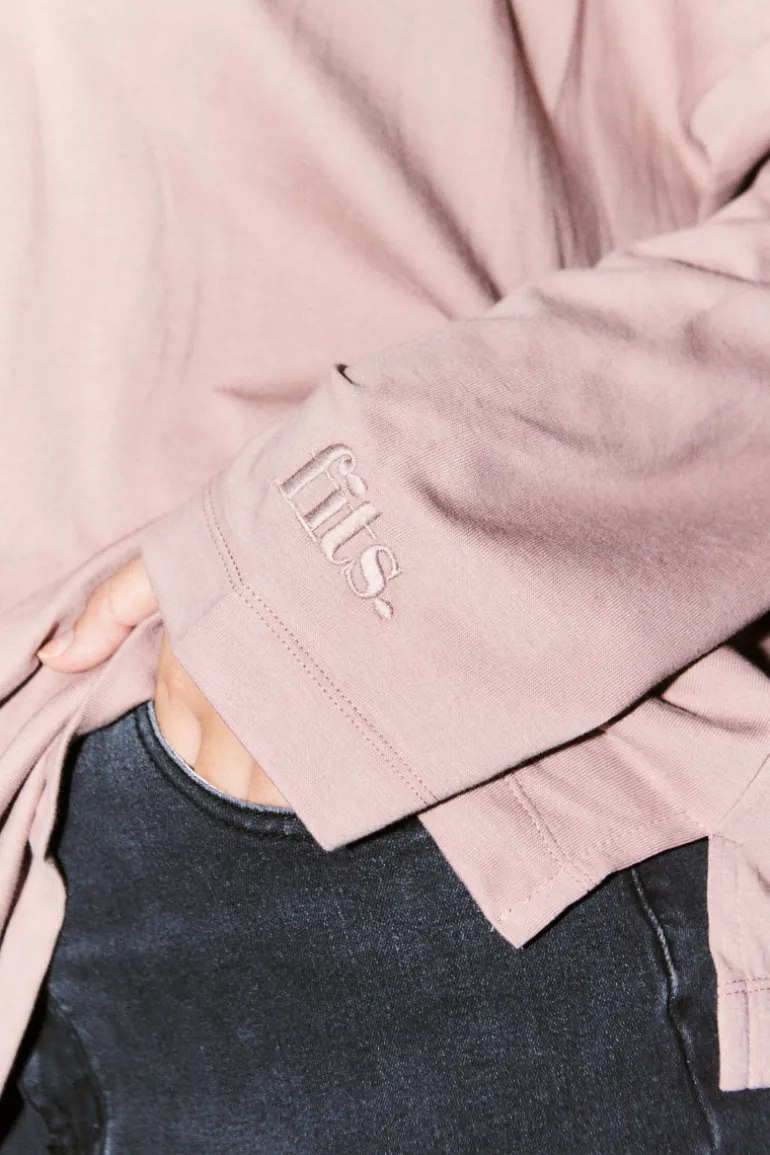 Fits Embroidered Crew Neck Long Sleeve T-Shirt