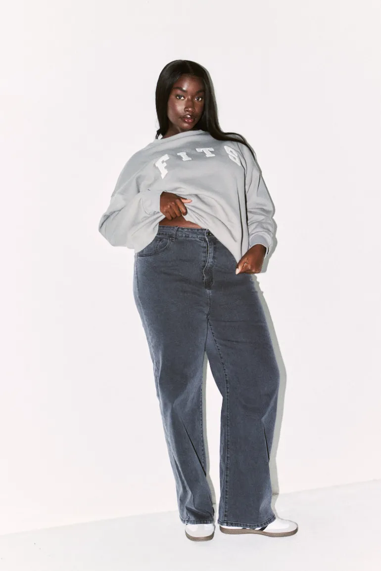 Fits Slogan Knitted Crew Neck Sweatshirt
