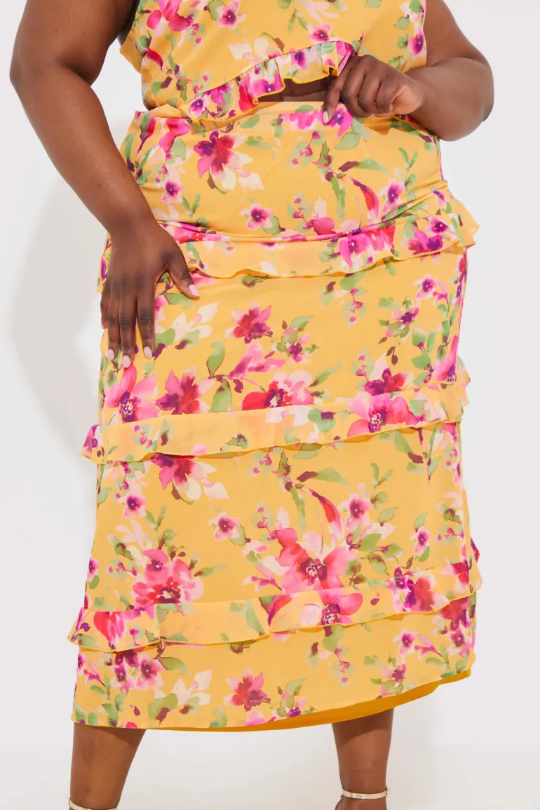 Floral Chiffon Maxi Co-Ord Skirt