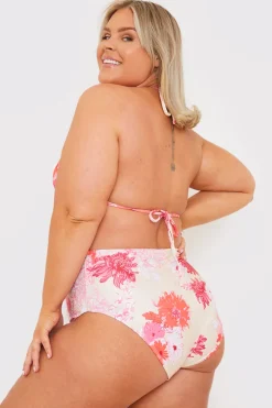 Floral Print High Waisted Bikini Bottom
