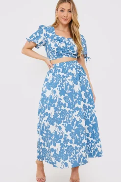 Floral Print Midi Skirt