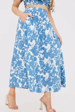 Floral Print Midi Skirt
