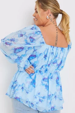 FLORAL RUCHED BUST SMOCK TOP