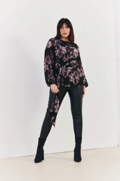 Floral Tie Waist Blouse