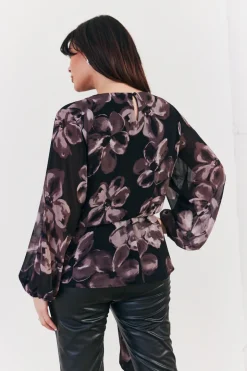 Floral Tie Waist Blouse