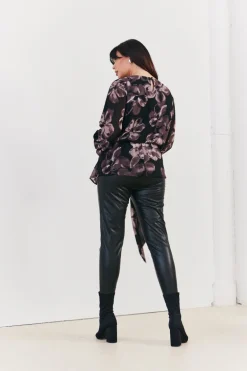 Floral Tie Waist Blouse