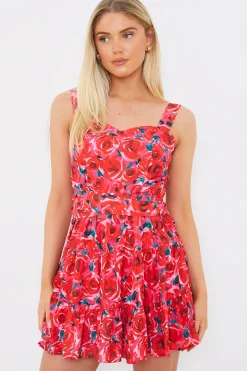 Floral Tiered Mini Dress