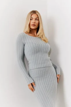 Fluffy Rib Co-Ord Knitted Jumper