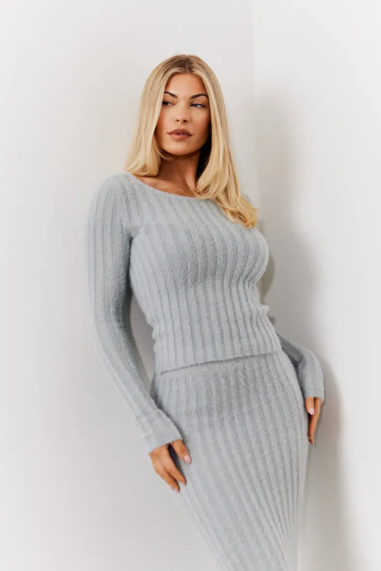 Fluffy Rib Co-Ord Knitted Jumper