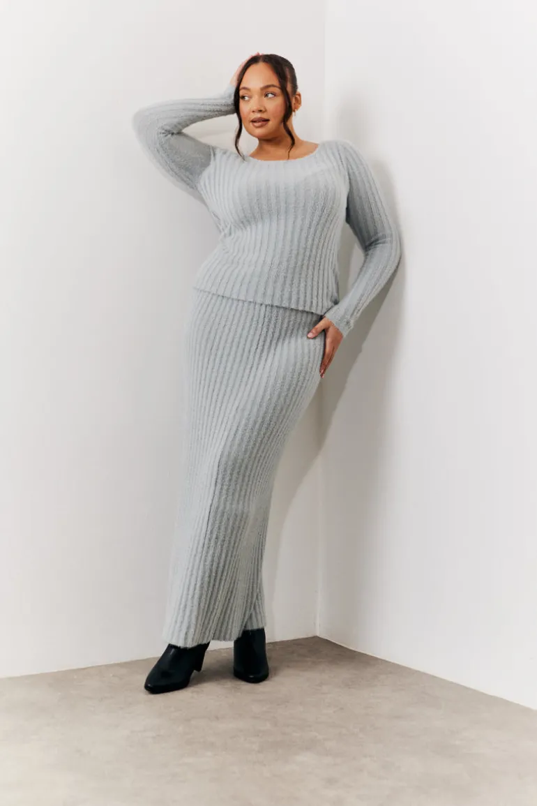 Fluffy Rib Co-Ord Knitted Jumper