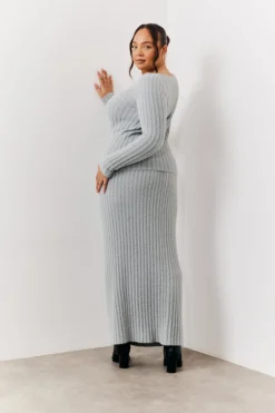 Fluffy Rib Co-Ord Knitted Jumper