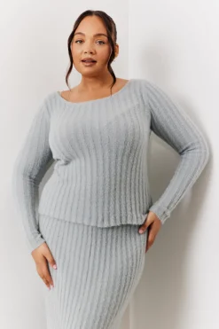Fluffy Rib Co-Ord Knitted Jumper