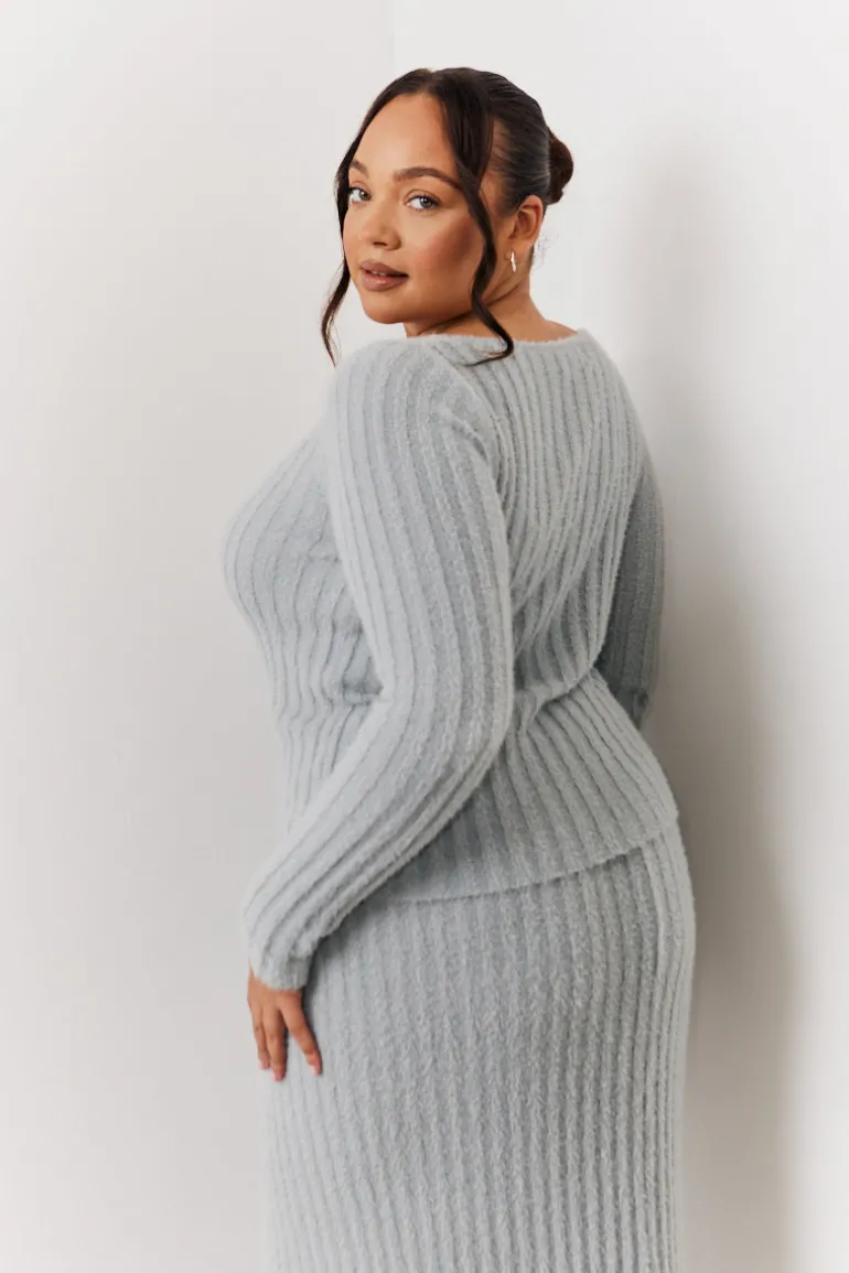Fluffy Rib Co-Ord Knitted Jumper