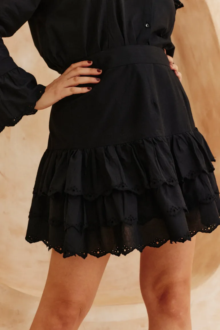 Frill Crochet Detail Co Ord Skirt