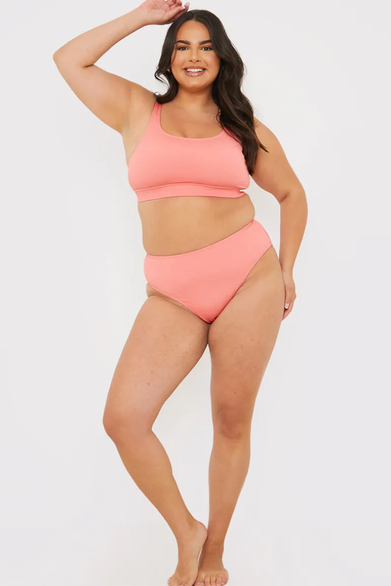 Fuller Support Crinkle Sqaure Neck Bikni Top