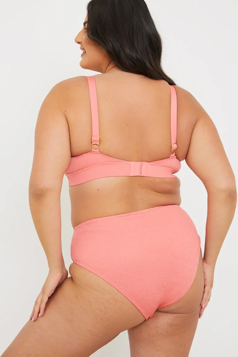 Fuller Support Crinkle Sqaure Neck Bikni Top