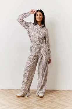 Geo Printed Wide Leg Trousers